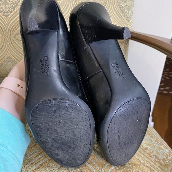 Franco Sarto black vegan patent leather Oxford booties 9.5 - Picture 10 of 11